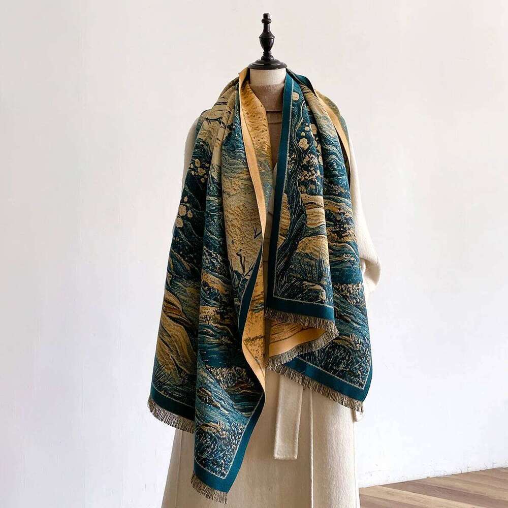 Ladies Latest Design Winter Reversible Jacquard Imitation Cashmere Scarves Premium Quality Thick Wrap Shawl Womens Scarf Z260226