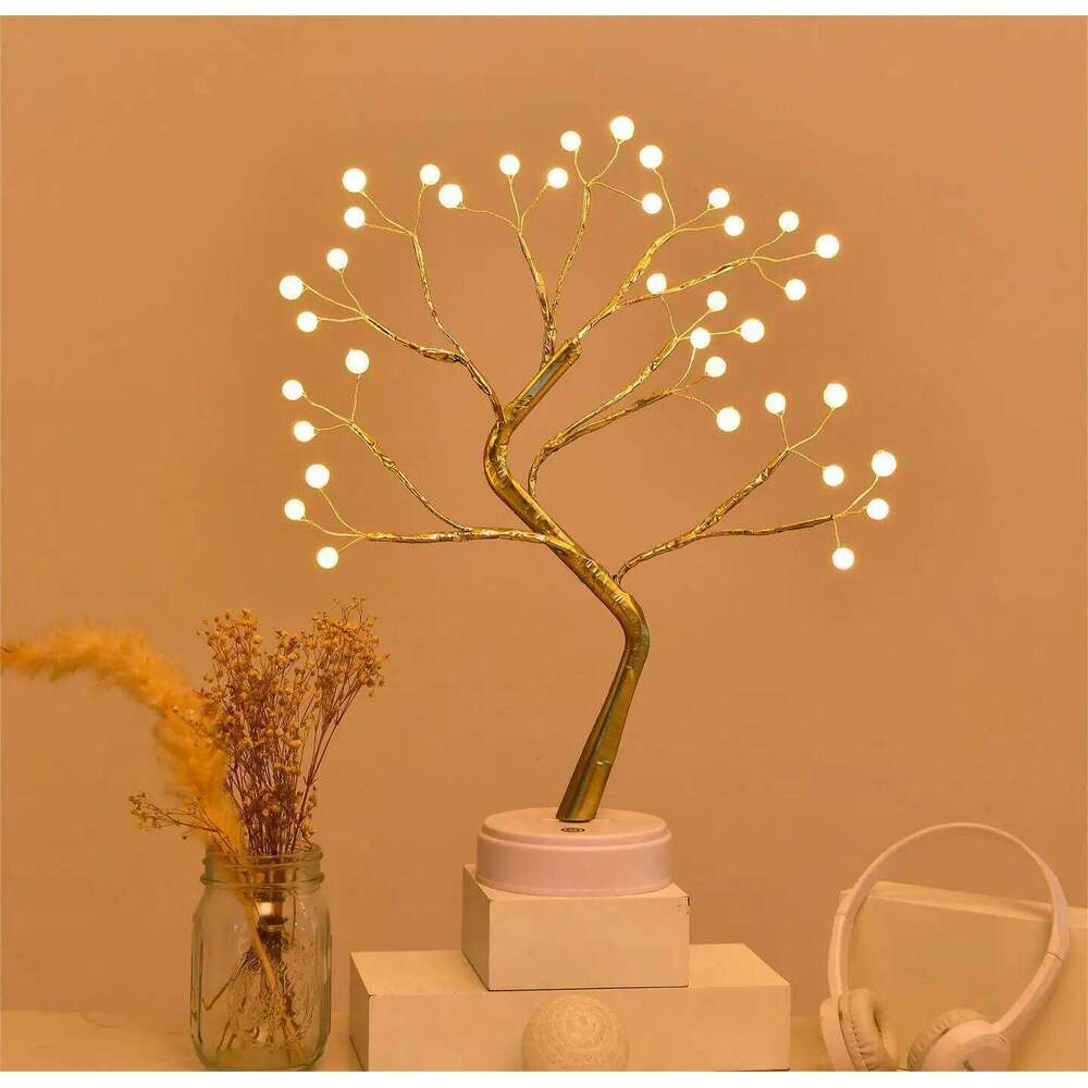 36 LED Ball Table Lamp Switch Tree Fairy Light Night Lights Home DIY Party Wedding Bedroom Christmas Decoration Gift Z260227