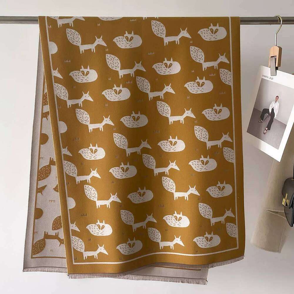 Warm Cashmere Scarf Women Shawl Fox New Wraps Luxury Thick Blanket Winter Bufanda Pashmina Female Travel Poncho Stoles Z260226