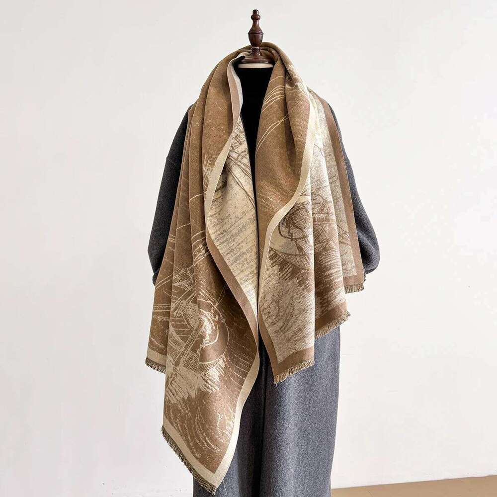 Luxury Cashmere Print Scarf for Women Winter Warm Shawl Wrap Bandana Pashmina Female Foulard Blanket Fashionable Access Z260226
