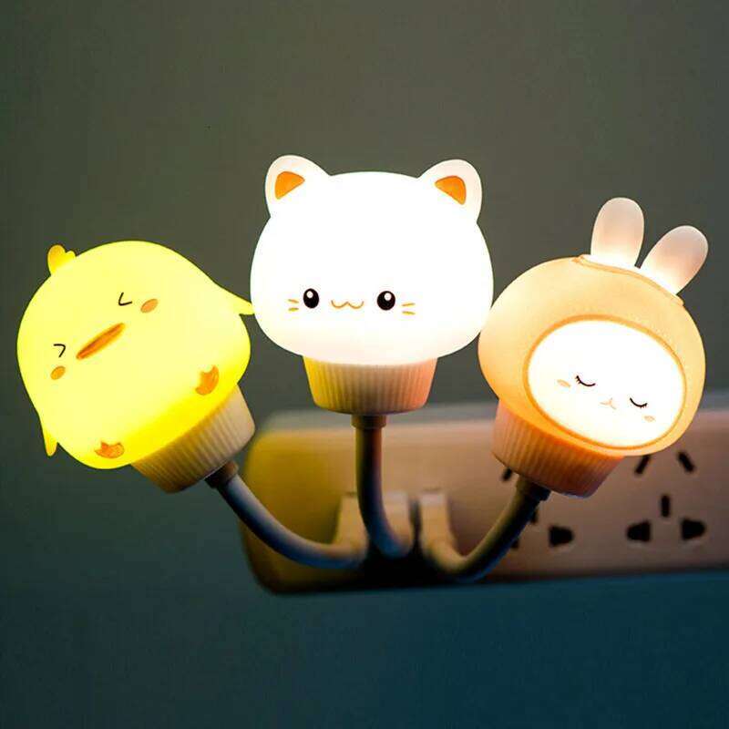 USB Light LED Cute Cartoon Night Bear Chick Kitten Remote Control for Baby Kid Bedroom Decoration Bedside Lamp Z260227