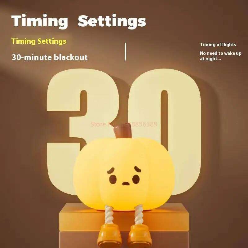 Pumpkin patting cartoon night silicone high-end atmosphere light girl gift eye protection desk lamp Z260227