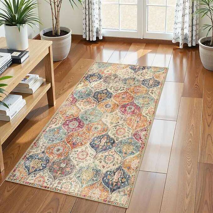 Bohemia Trellis Hallway Runner Rug Kitchen for Hallways Vintage Carpet Bedroom Bathroom Entryway CreamMulti Runners Mats H260227 - view 3