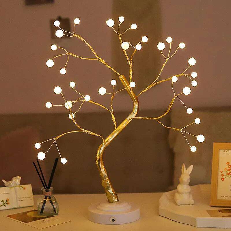 36 LED Ball Table Lamp Switch Tree Fairy Light Night Lights Home DIY Party Wedding Bedroom Christmas Decoration Gift Z260227