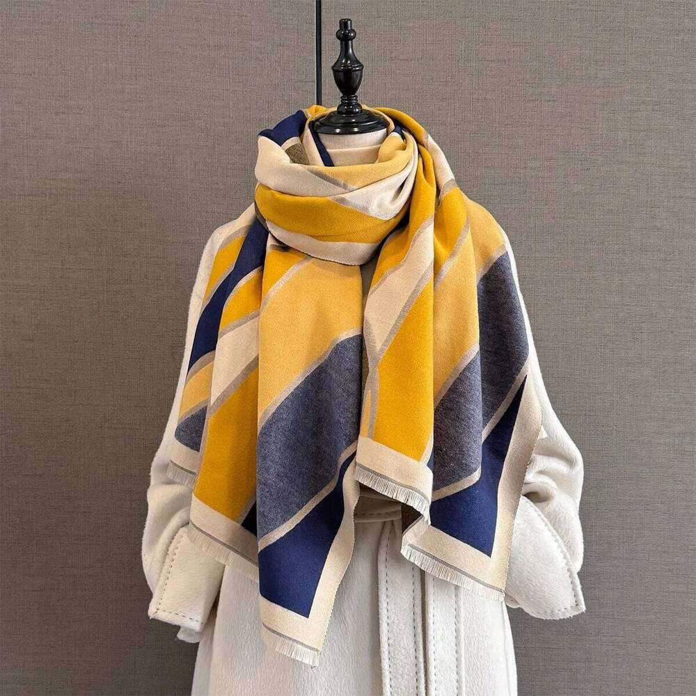 Winter Warm Cashmere Scarf Geometric Fashion Shawl Women Neckerchief Pashmina Head Scarves Wrap Femal Poncho Echarpe Bandana Z260226