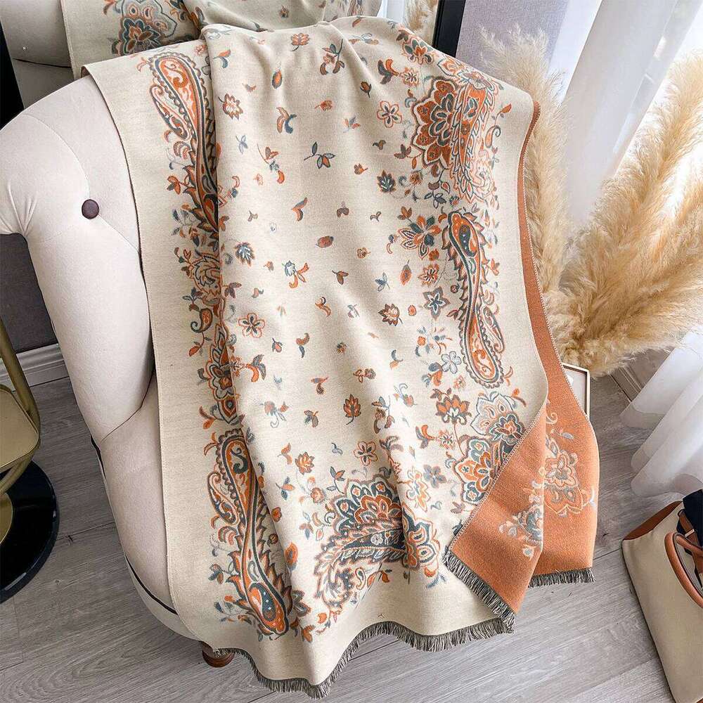 New Winter Luxury Women Two-Sided Paisley Jacquard Cashmere Warm Shawl Outdoor Coldproof Windproof Blanket Pashmina Scarf Z260226