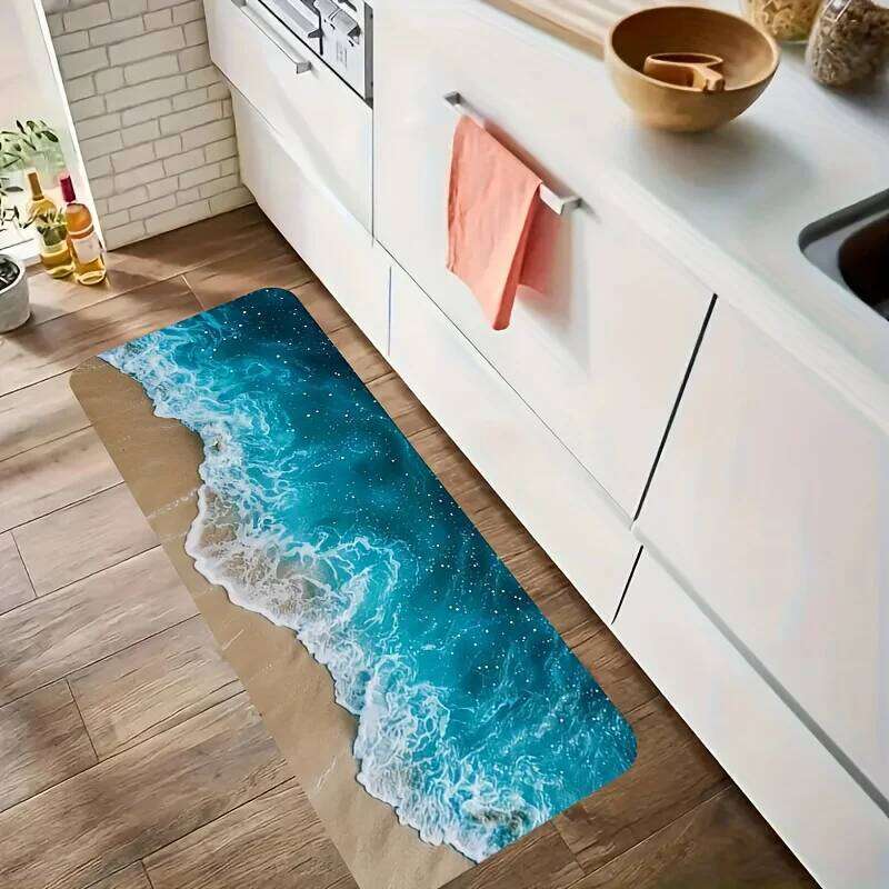 Summer Beach Wave Floormat Home Decor Non-slip Kitchen Hallway Balcony Rugs Bathroom Foot Pad Bedroom Door Mat H260226