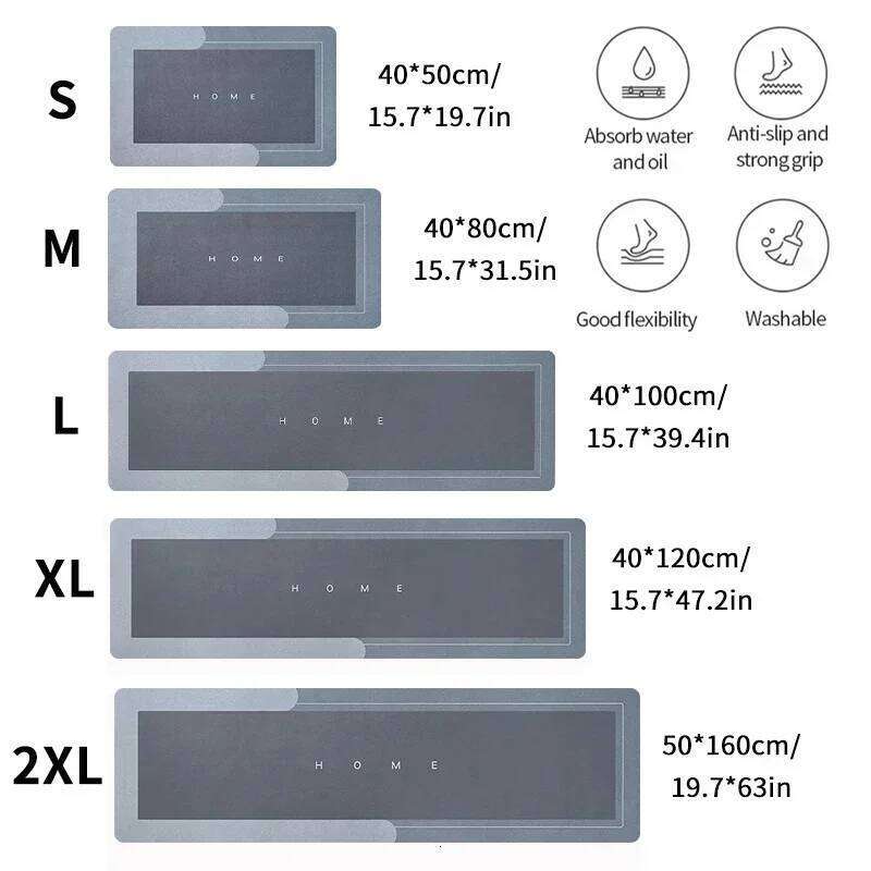 Diatomite Mat Rug Non-slip Kitchen Long Carpet Super Absorbent Floor Mats Entrance Doormat Carpets for Living Room H260227 - view 7
