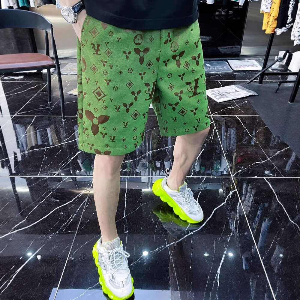 High-End Jacquard Casual Shorts For Men, Trendy Brand, Summer New Men's Beach Shorts, Mid-Length Pants