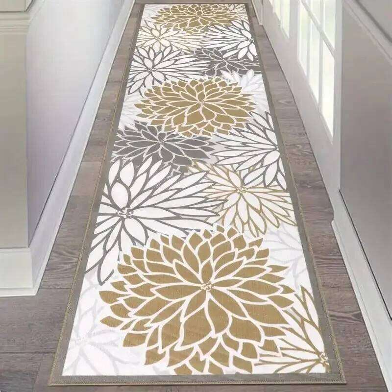 Flowers Hallway Runner Rug Indoor and Outdoor Areas Carpet Anti-Slip Living Laundry Room Kitchen Mat Home Decoration H260226