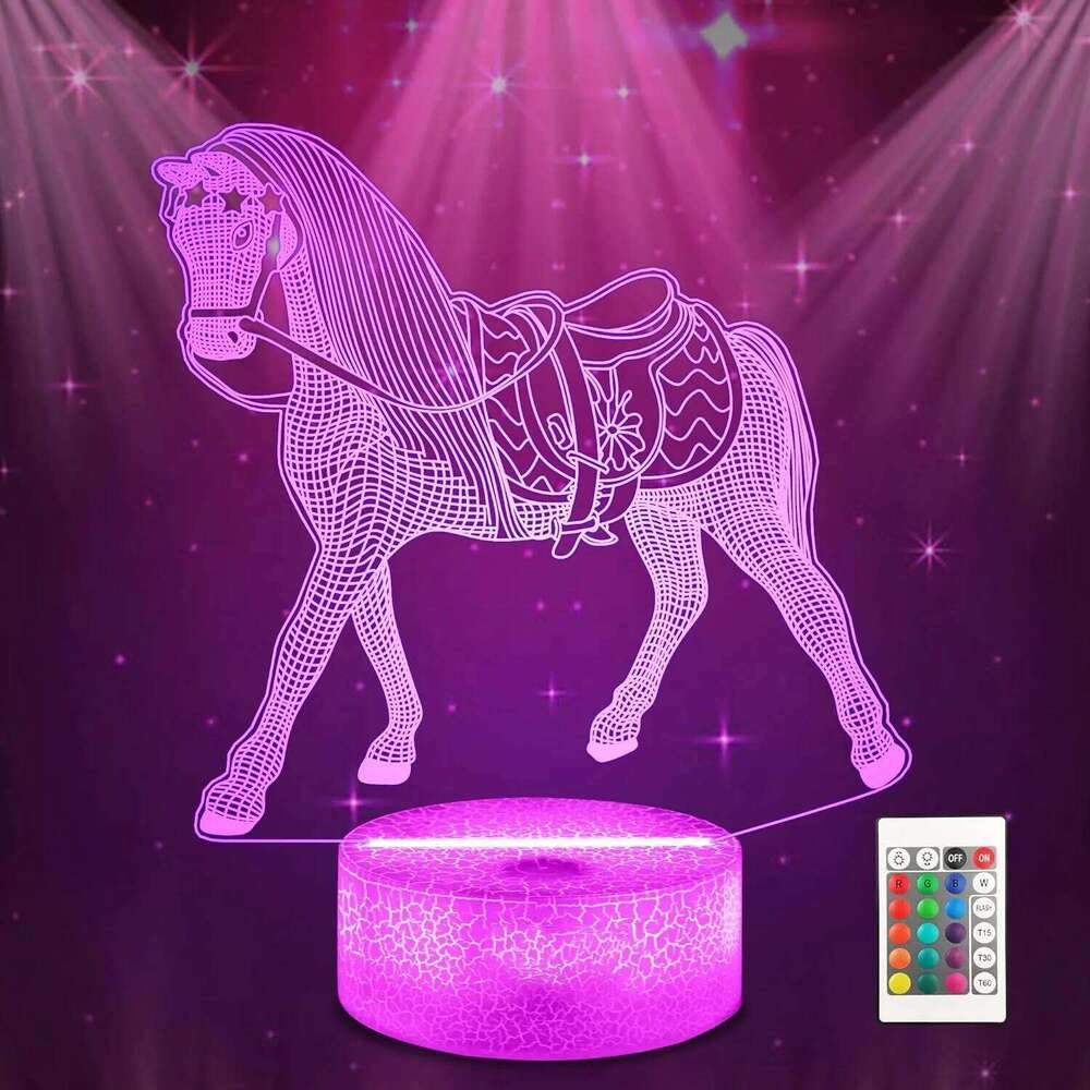 NEW Animal 3D Night Lamp Children Bedroom Decor Desk Setup Zodiac Horse Bedside Light for Christmas Birthday Gift Z260227