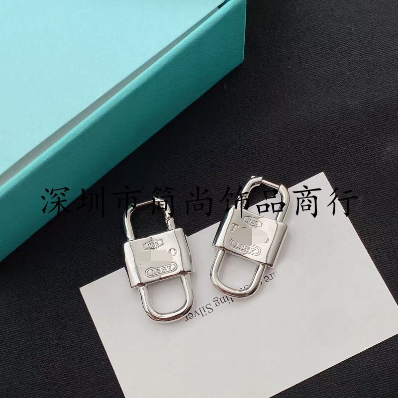 tiffamy and co Designer men's and women's luxury earrings 18K Gold 925 Silver Lock Earrings Classic Double Lock Earrings tiffamy tiffanyx tiffanys silver