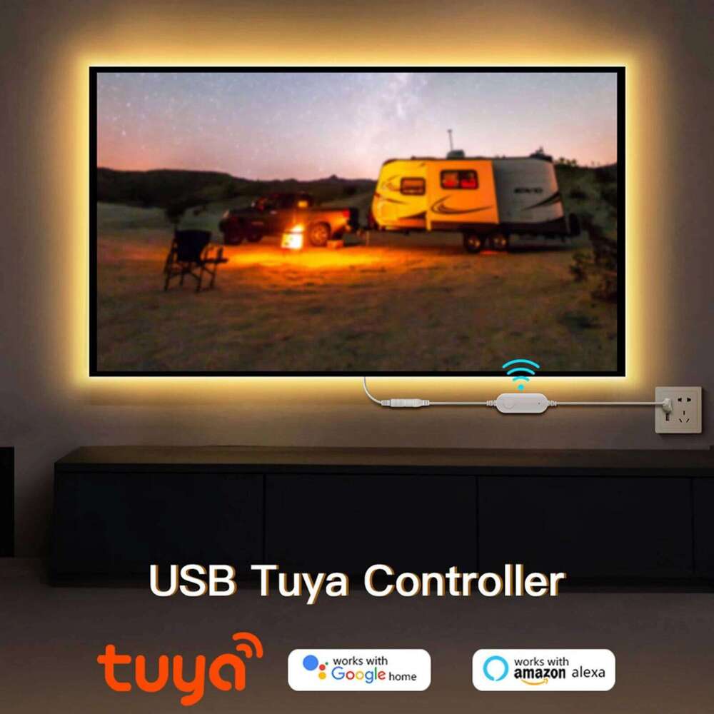 DC 5V USB COB Strip Tuya WIFI Dimmerable 320Leds 3000K 4000K 6000K IP68 Waterproof Flexible Home Garden Decor LED Light Z260226