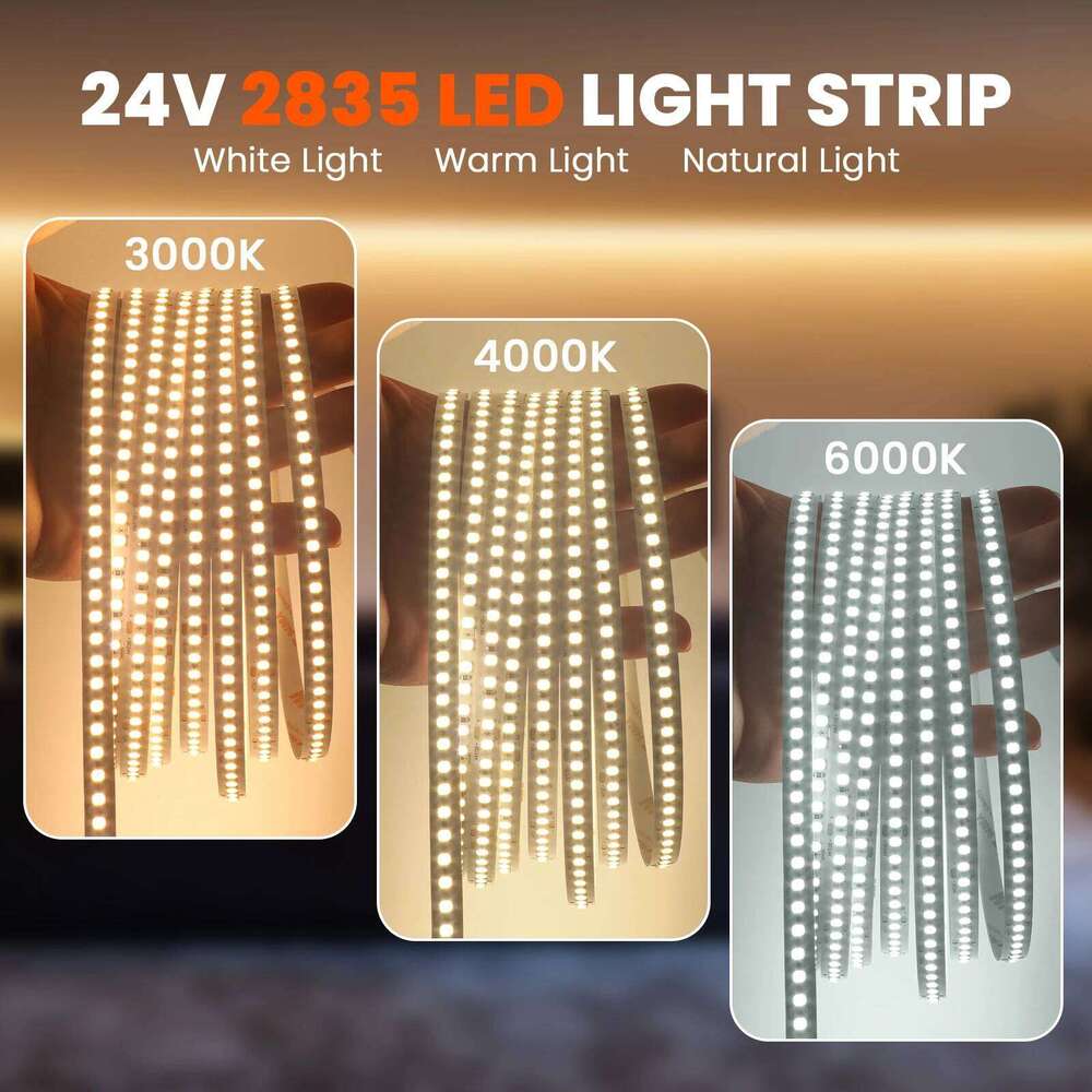 Full Spectrum High CRI RA98 LED Strip Light DC 24V SMD2835 180Leds/M 3000K 4000K 6000K 5M/10M IP20 Flexible Ribbon Tape Z260226