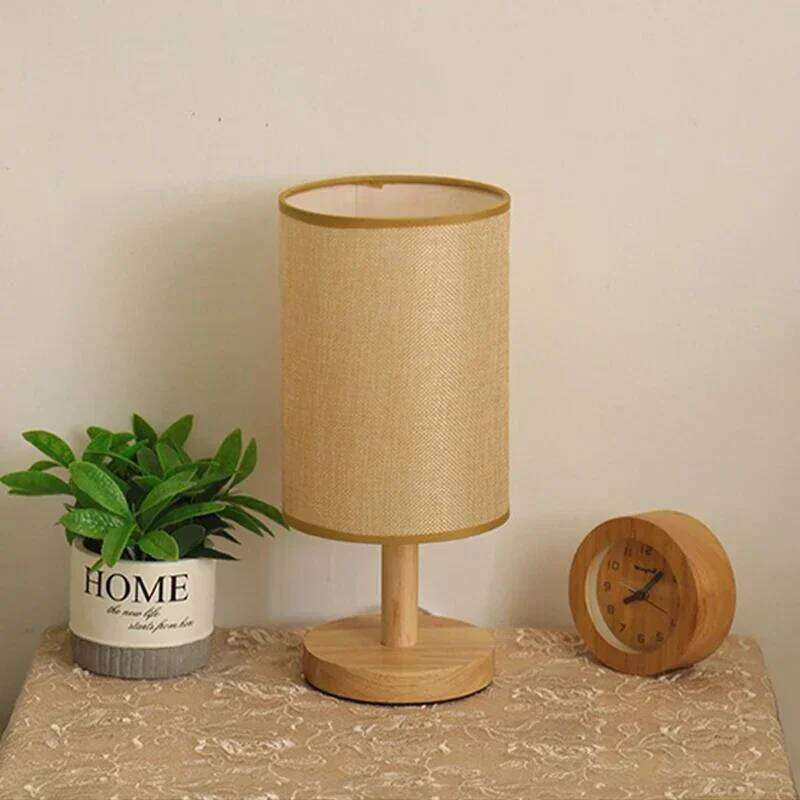 Retro LED Simple Style Decoration Table Lamps Dimmable USB Plug Fabric Lamp Shade Bedsides Bedroom Night Light Z260227