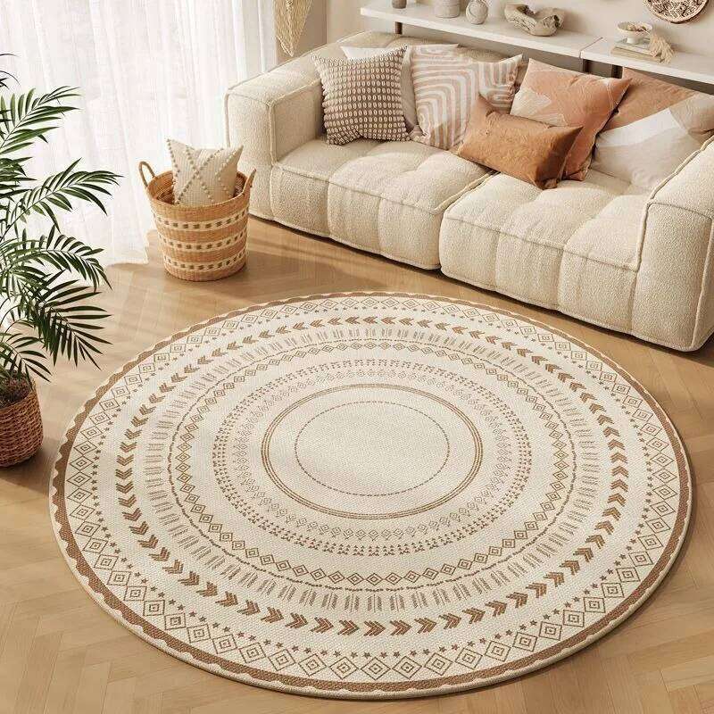 Minimalist Style Round Rug Non-Slip Circle Carpet Living Room Floor Mat for Chair Coffee Table Bedside Decoration So Modern H260226