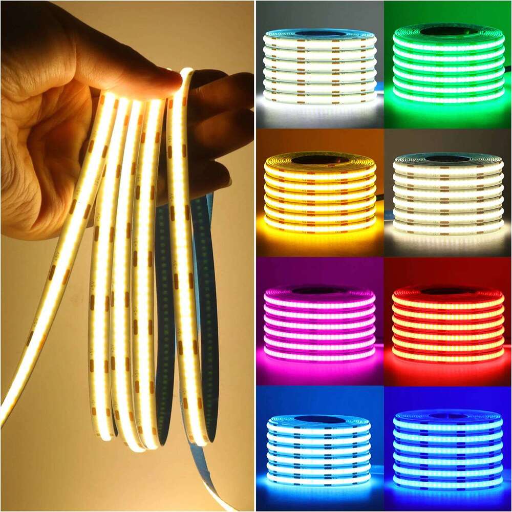 DC 5V USB COB Strip With 4AA Battery Box White/Red/Ice Blue/Pink/Yellow 320Leds/M 0.5M-5M TV Backlight Ribbon Rope LED Light Z260226