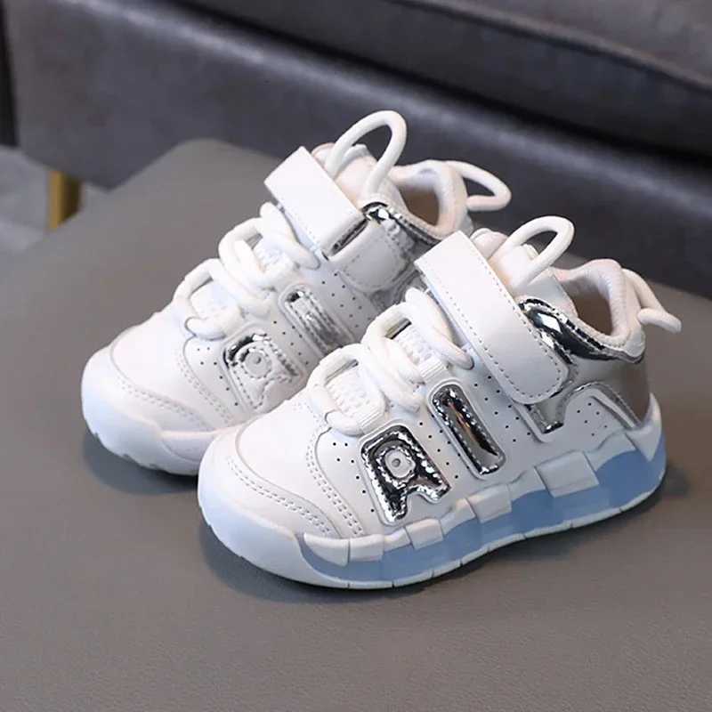 Kids Sneakers Translucent Air Cushion Dual Velcro Non-slip Color-Block Shoes for Boys Girls Toddler Baby Outdoor Casual SportsT260227