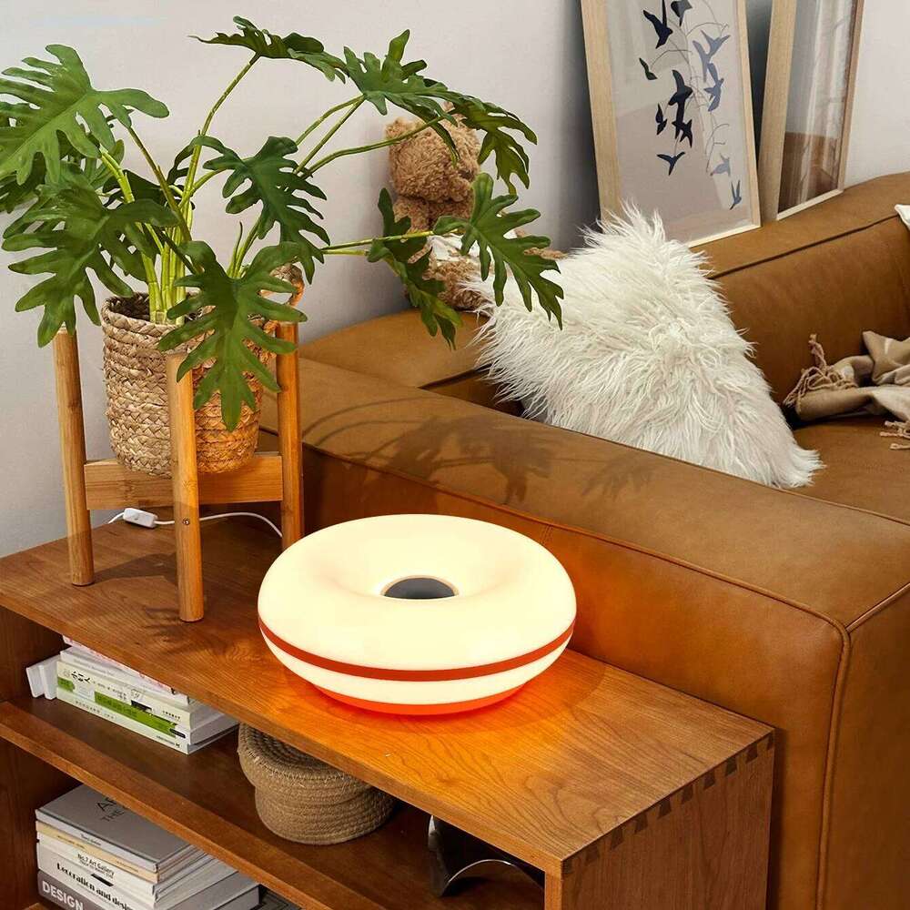 Bauhaus table USB plug bedroom bedside lamp living dining room decoration donut ambient lightNot glass Z260227