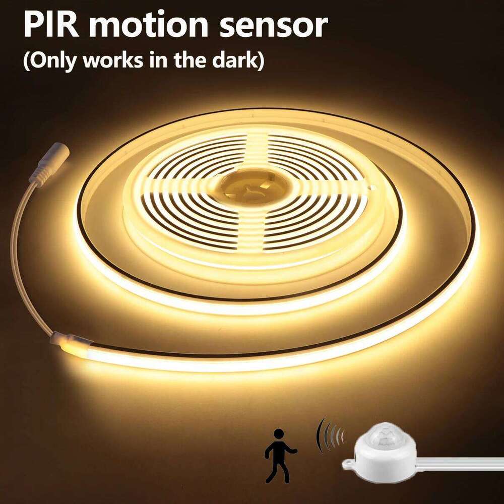 DC24V LED Night with PIR Motion Sensor Neon Light Strip No Flicker Waterproof COB Wall Lamp Tape Smart Induction for Stair Z260226