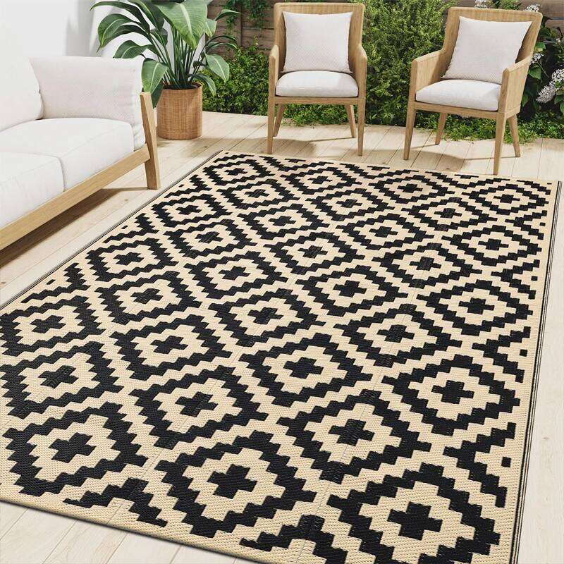 kitinjoy Reversible Plastic Rugs Outdoor Camping RV Mat Carpet Rooftop Non-slip Super Waterproof Indoor Mats For Living Room H260226