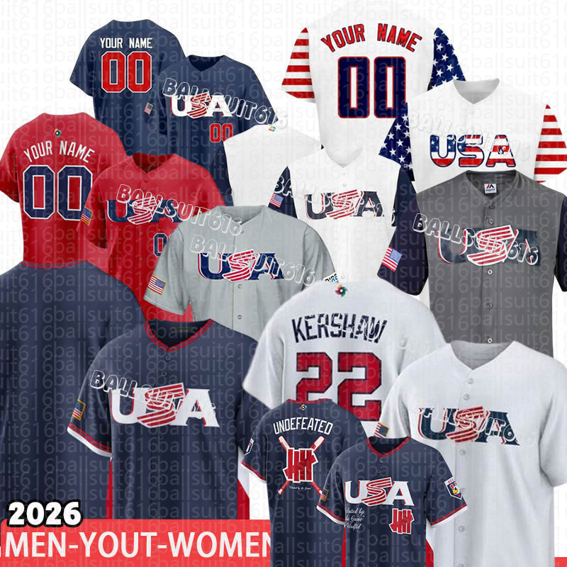 Team USA Baseball Jersey 2026 World Baseball Classic Jersey Aaron Judge Pete Crow-Armstrong Paul Skenes Corbin Carroll WBC Pete Alonso Cal Raleigh J.T. Realmuto 2027