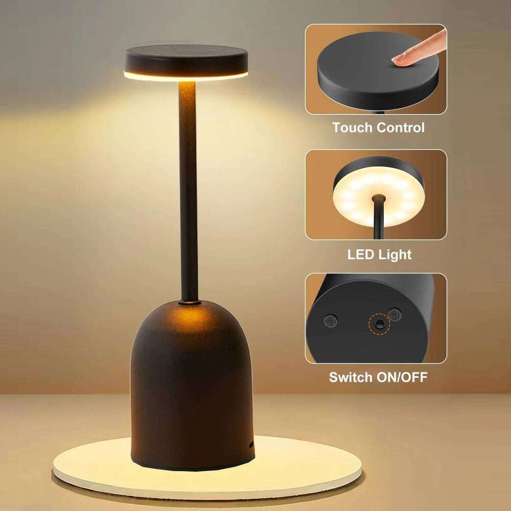 Dimming LED Night Light Living Room Bedroom Bedside Desktop Desk Lamp Rechargeable Tri-color dimming Wine Cup Table Lamps Z260227