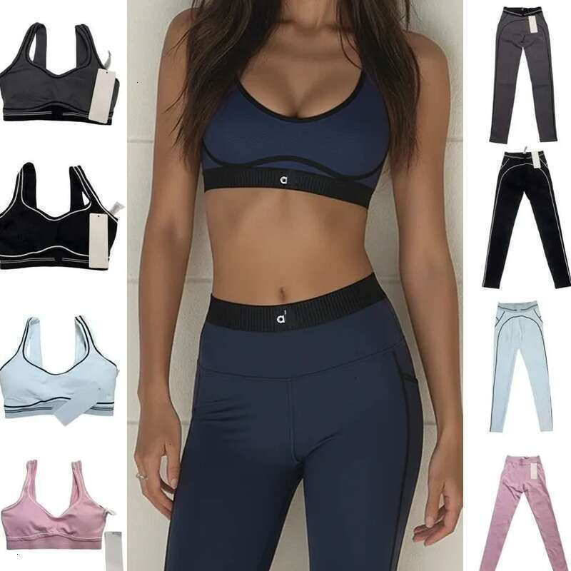 NEW Women's Aloismness Bra leggings Set Women Soft Elastic Pants Socks Outfits Sports Pants Fitness Wear Set Aloismness Women clothes Shorts Sports Bra A2