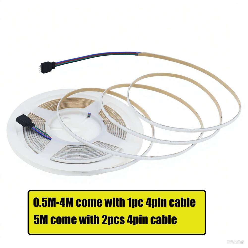 DC 12V 24V RGB COB LED Strip Narrow Version 5MM 576LEDs/M High Bright Dotless Home Decor Led Tape Diode Flexible Ribbon Rope Z260226