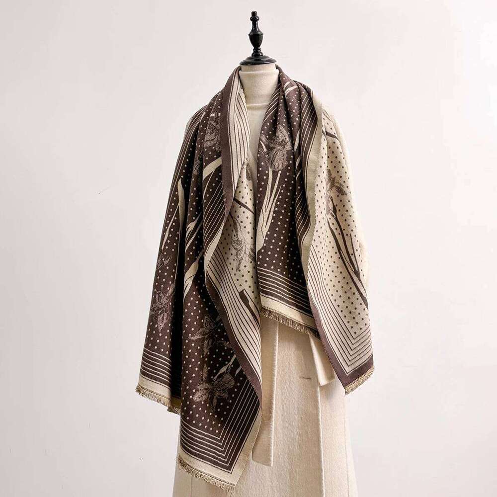 2025 Elegant Ladies' Jacquard Pashmina Cashmere Winter Thick Warm Two-Sided Shawl Coldproof Windproof Blanket Scarf Z260226