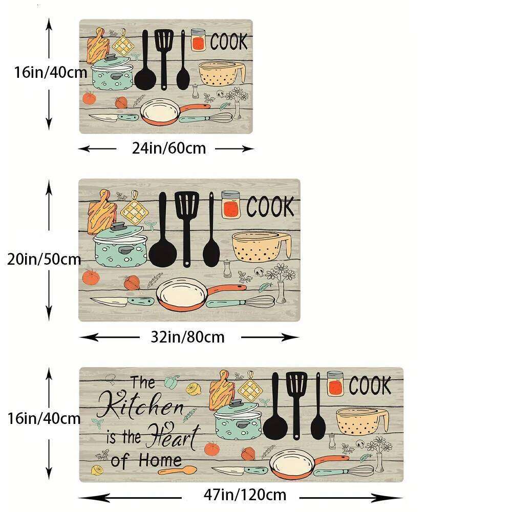 VIKAMA 1PC knife and fork theme Kitchen door Home decor floor mat washable dirt resistant non-slip carpet H260227 - view 7