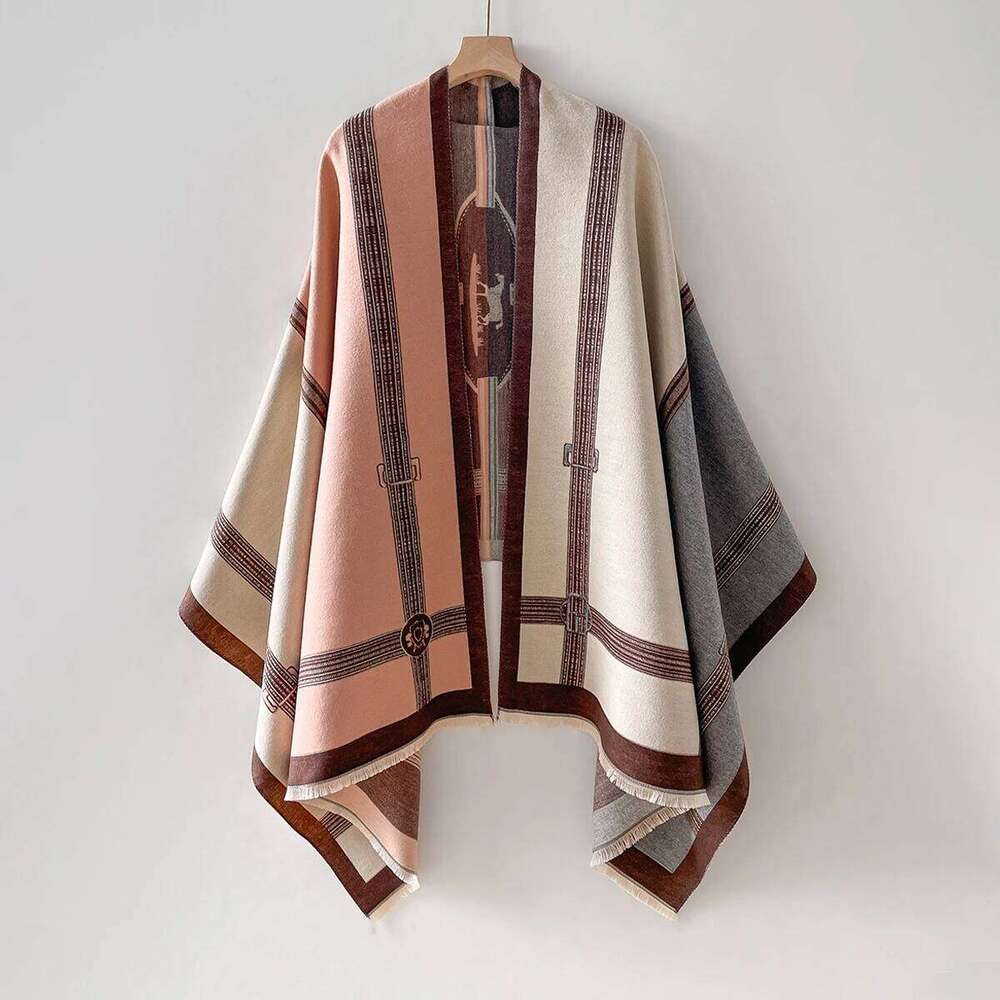 New Luxury Brand Two-Sided Jacquard Scarf Cashmere Soft Warm Fringe Pashmina The Horse Shawl Winter Coldproof Windproof Blanket Z260226