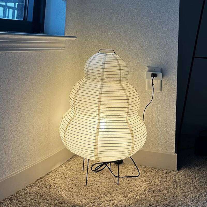 Japanese Style LED Rice Paper Desk Lamp Tricolor Dimming Home Art Decoration Lamps Living Room Hotel Bedroom Bedside Night Light Z260227