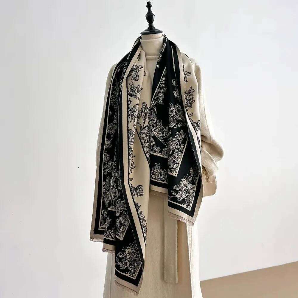 Cozy Retro Faux Cashmere Thick Warm Women Wraps Luxury Scarf Winter Season Z260226