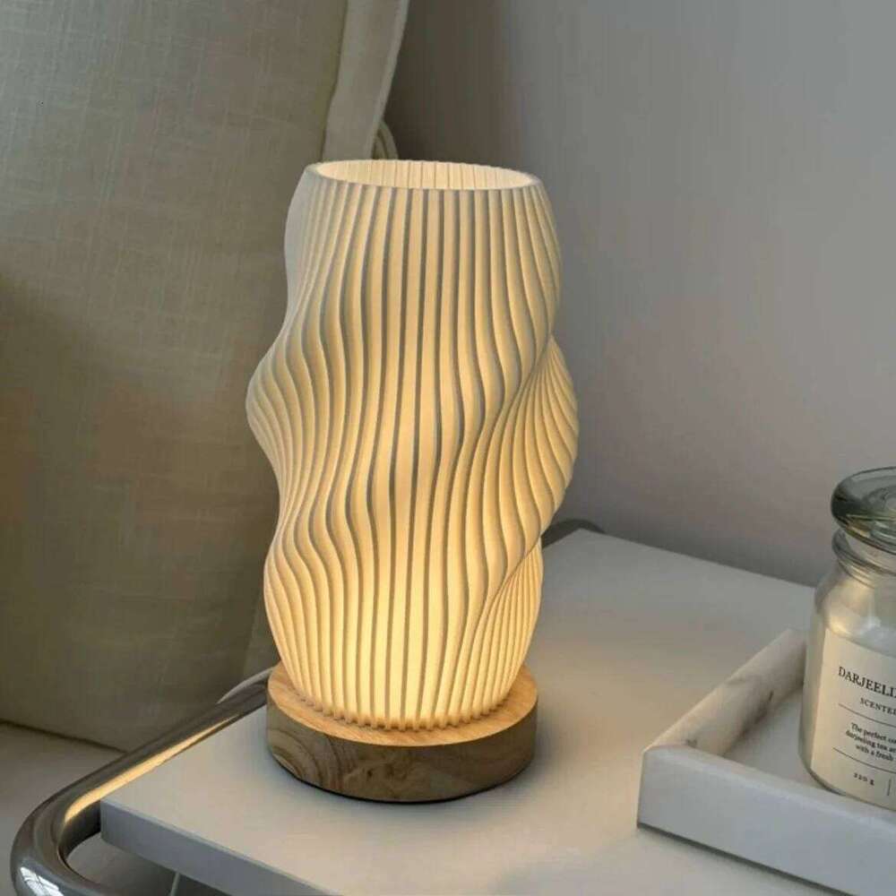 French Cream Style 3D Desk Ins Internet Red Pleated Bedroom Bedside Study Coffee Shop Card Seat Atmosphere Lamp Z260227