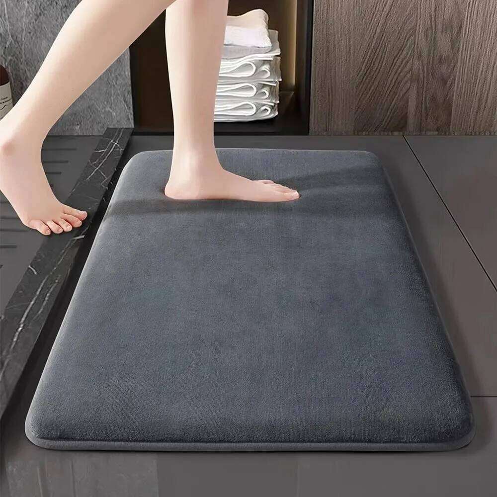 Super absorbent bath super anti slip coral velvet bathroom floor mat, door mat H260227 - view 5