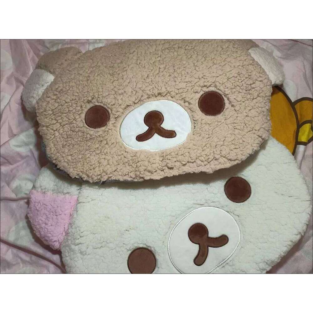 Cartoon Rilakkumas Plush Kawaii Korilakkuma Bear Soft Floor Mat Bedroom Chair Bedside Lounge Rug Bathroom Doormat Home Decor H260226