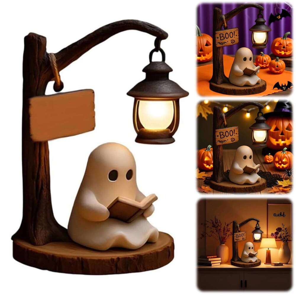 Cute Lantern Night Light Reading Lamp Glowing Halloween Ghost Decorations Z260227