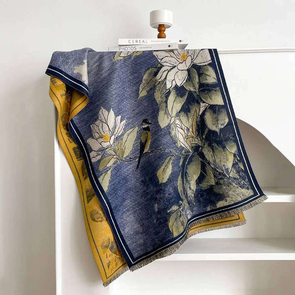 2025 New Ladies Autumn Winter Double Sided Jacquard Scarf Shawl With High End Flower Design Premium Imitation Cashmere Z260226
