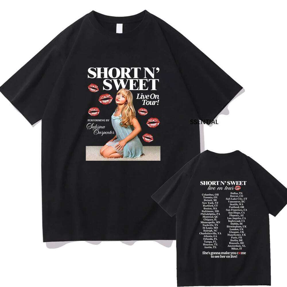 Sabrina Carpenter Short n' Sweet Album Shirt Men/women Clothing Harajuku Vintage Unisex Graphic T Shirts Kawaii Clothes H260227