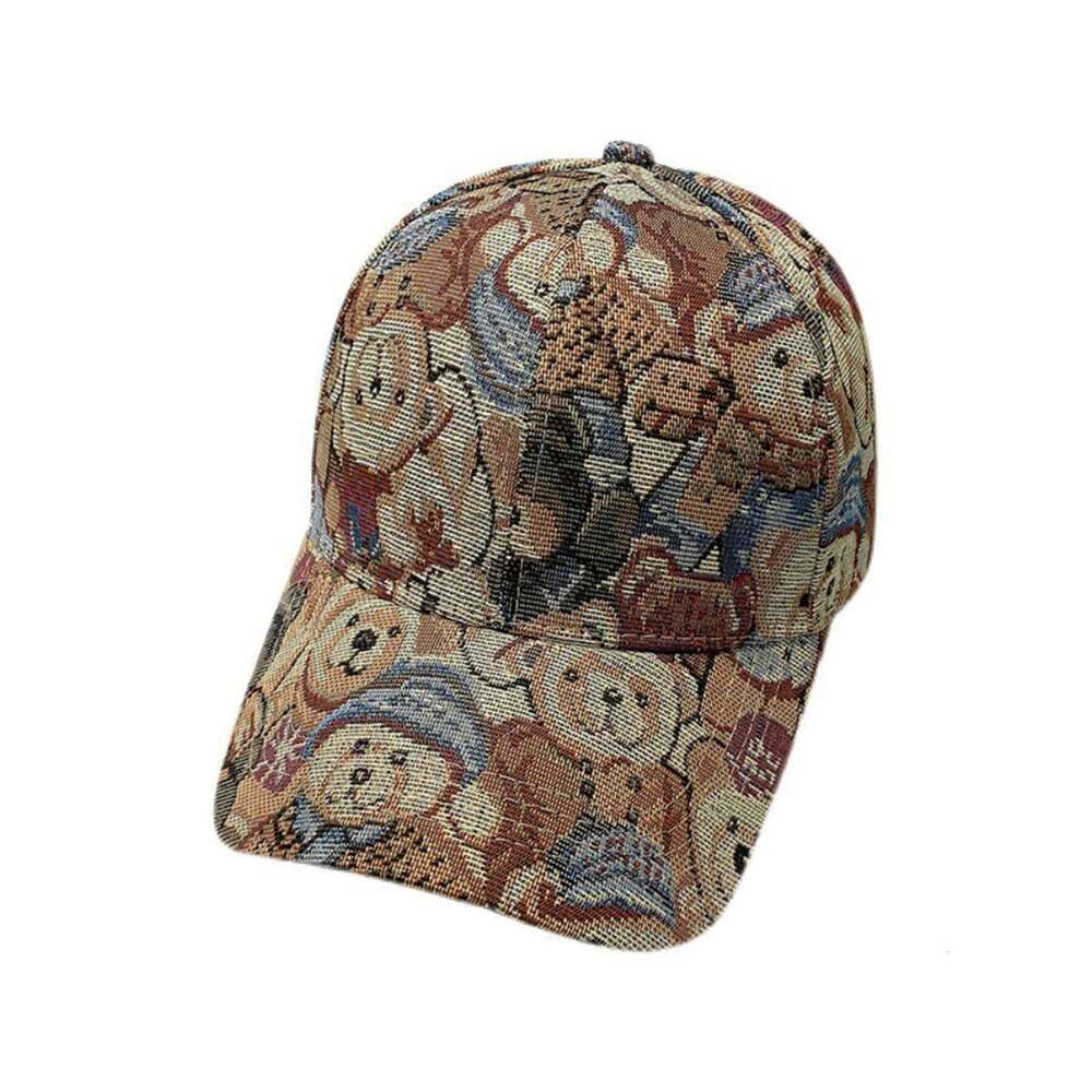 Fashion trend full print cartoon cute bear baseball cap personality casual sunshade hat suitable for daily collocation Z260226