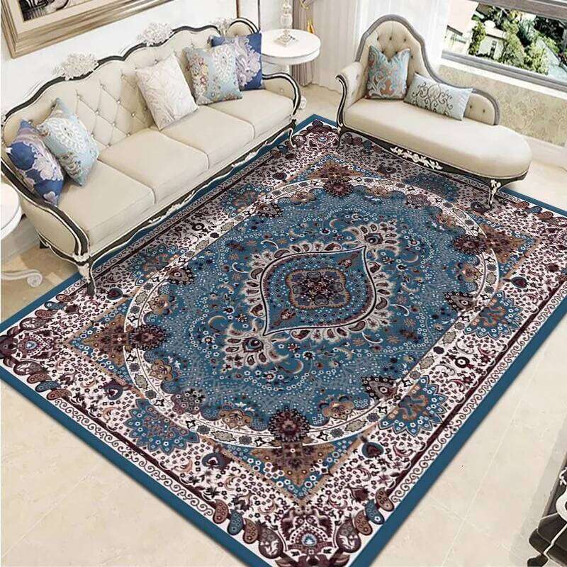 VIKAMA Bohemian Vintage Crystal Flocking Carpet Large Area Living Room Mat Bedroom Office Rug Muslim Prayer Home Decor H260226
