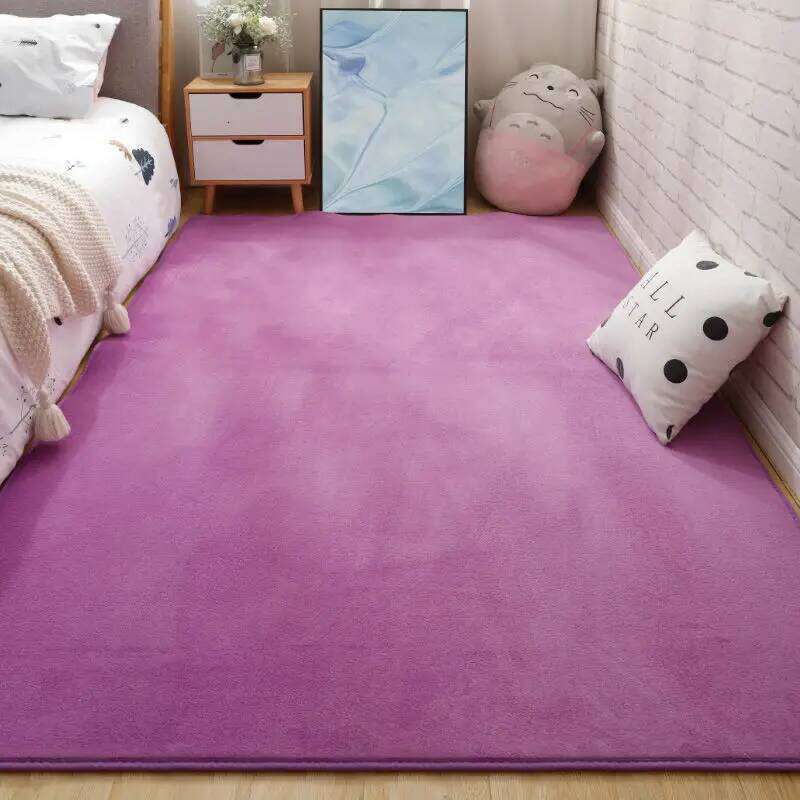 Large Rugs For Modern Living Room Solid Color Thick Coral Velvet Area Carpet Nordic Fluffy Floor Bedside Tatami Crawling Mat H260226