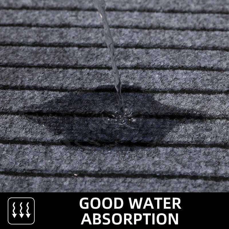 1pc flocking solid color seven stripe foot door entrance mat, shower room, absorbent small carpet, gentle machine wash H260226