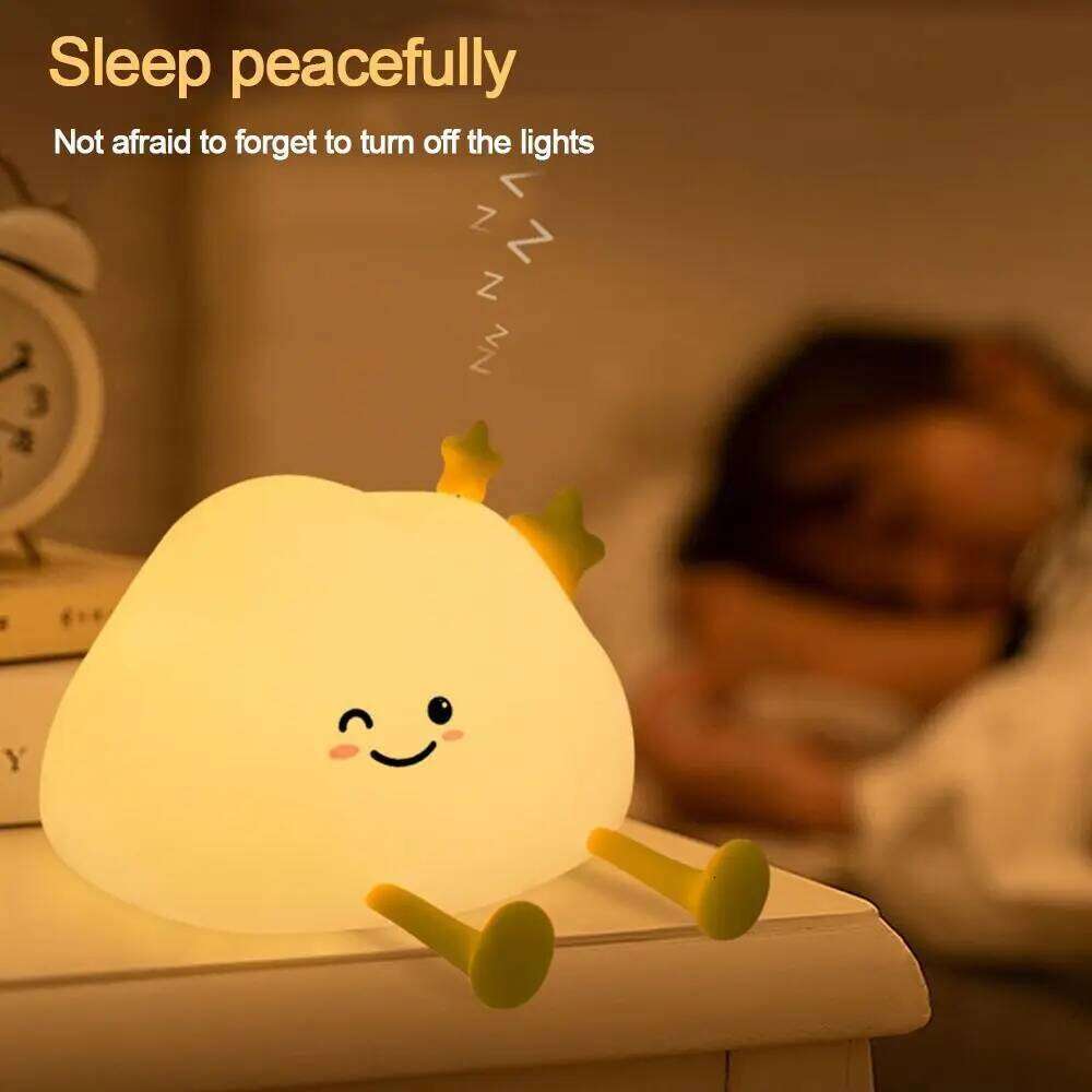 New Clouds Night USB Rechargeable Five-level Dimming LED Light Silicone Advanced Bedside Lamp Desktop Ornaments Z260227