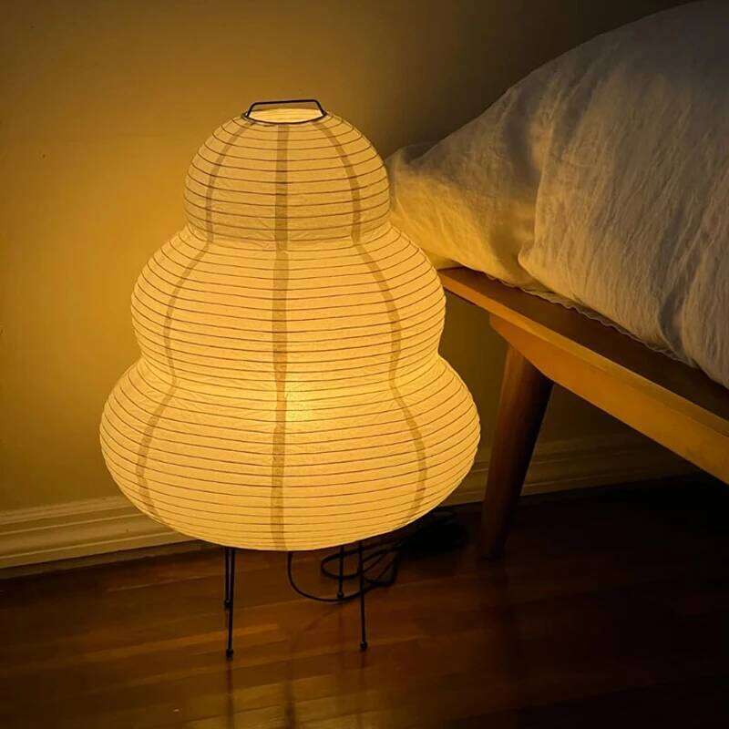 Japanese Style LED Rice Paper Desk Lamp Tricolor Dimming Home Art Decoration Lamps Living Room Hotel Bedroom Bedside Night Light Z260227