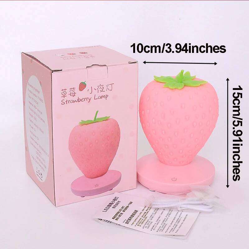 LED Strawberry night lamp USB charing Bedside Lamp Silicon Touch-Sensor Nightlight for kid children Bedroom Decoration Z260227