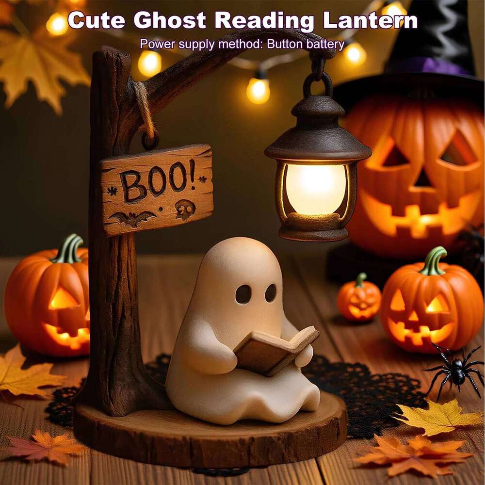 Cute Lantern Night Light Reading Lamp Glowing Halloween Ghost Decorations Z260227