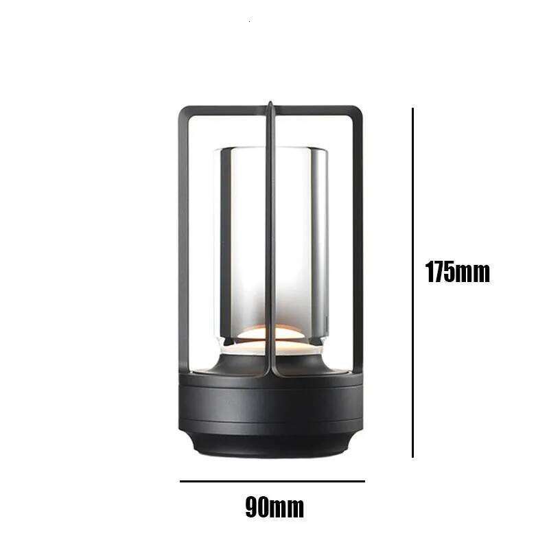 LED Cordless Table Lamp Retro Bar Metal Desk Lamps Rechargeable Touch Dimming Night Light Restaurant Bedroom Home Outdoor Decor Z260227