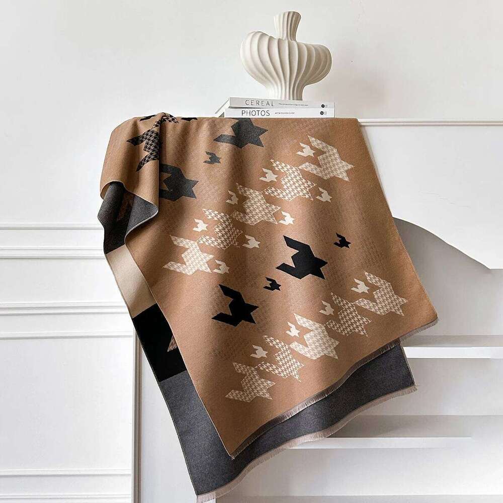 Women's Autumn Winter High-End Fashionable Scarves Versatile Printing Warm Air Conditioner Shawl Necklace Poncho Wrap Scraf Z260226
